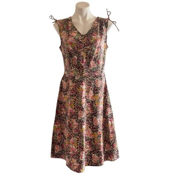 APRIL CORNELL Sleeveless V-Neck Floral Dress Size M - Picture 1 of 7